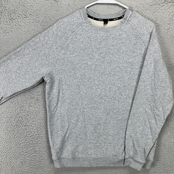 Public Rec Mens Crew Neck Sweatshirt Medium Gray Pima Cotton Blend Stretch Logo